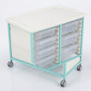 Steel Low Level Double Column Tray Trolley – 807mm, 7 Drawers (view 2)