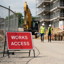 Professional Heavy Duty Works Access Road Sign 1050x750mm with Engineer Grade Retroreflective Face