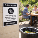 Prevention of Pest Attraction Sign – 1mm Rigid Plastic – Indoor & Outdoor Use