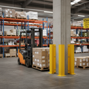 Heavy Duty 90° Yellow Rigid External Barrier Corner - Galvanized Steel for Impact Protection