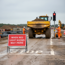 Premium Heavy Duty Road Sign 'When Red Light Shows Wait Here' 1050x750mm with Engineer Grade Retroreflective Face