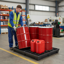 Premium Recycled General Purpose Low Level Drum Spill Pallet for 2 or 4 Drums