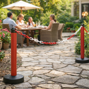 Chain Post Barrier System – 1m Height – Heavy Duty Rubber Base & Steel Posts – Outdoor Use