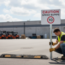 Premium Caution Speed Bump Advisory Sign - 600x450mm with Reflective Finish and UV Stabilization for Outdoor Use