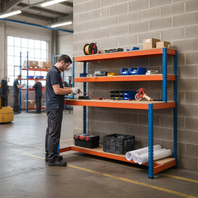 Premium Industrial Workstation with Lower Half Shelf - 1677mm High - 400kg Capacity