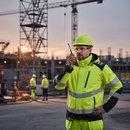 Premium Lightweight Lined Winter Softshell Jacket in Hi-Vis Yellow and Black with Detachable Hood and Waterproof Breathable Material