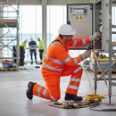Premium Electric Arc Flash & Fire Retardant Hi Vis Orange Salopettes with Waterproof Fabric and Adjustable Straps