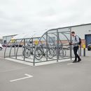 Premium Secure Cycle Compound - Heavy Duty Bike Enclosure with Curved Roof and Clear PETG Panels