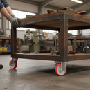 80mm Premium Swivel Plate Castor with Red Polyurethane Wheel