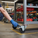 125mm Heavy Duty Braked Swivel Plate Castor with Elastic Nylon Centre