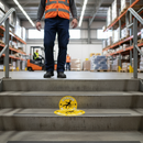 Premium Self-Adhesive Watch Your Step Floor Sign with Slip-Resistant Vinyl for Safety Awareness
