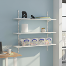 Premium Twin Slot Wall Mounted Shelving - 600mm Wide - White Melamine