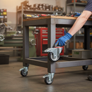 100mm Heavy Duty Braked Swivel Bolt Hole Castor with Elastic Aluminium Centre