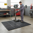 Premium Open Top Interlocking Anti-Fatigue Mat 92x92cm - Slip-Resistant, Wear-Resistant, and Drainage Design for Industrial and Outdoor Use