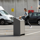 Premium Heavy Duty Litter Bin 100L with Galvanized Steel Construction and Secure Lock for Urban Waste Disposal