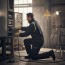 Premium ARC Flash & Fire Retardant Boilersuit with Kneepad Pockets - Dark Navy/Hi-Vis Yellow