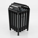 Anti-Vandal Litter Bin 112L – Galvanised Steel Frame & Slats (view 2)