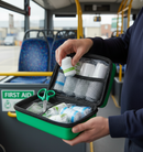 Premium First Aid Kit in Small FEVA Bag - Comprehensive Emergency Medical Supplies for Public Service Vehicles