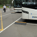 Professional Heavy Duty Coach Wheel Stops 1000mm - Rubber Construction with Fixings for Safe Parking