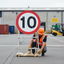 Premium Quick Fit Temporary Sign Face 670mm for 10mph Speed Limit in Construction Zones