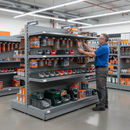 Professional Heavy Duty Gondola Bay Shelving Unit 2.1m High with Base Shelf and Upper Shelves for Store Organization