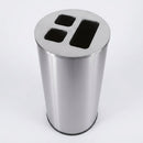 Three-compartment recycling bin, 60 litre capacity, black or stainless steel (view 2)