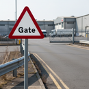 Premium Gates Ahead Warning Sign - Diagram 554B for Road Safety with Multiple Size Options from 450mm to 1500mm