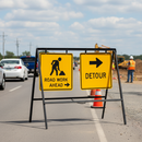 Premium Double-Sided Metal Temporary Road Sign Frame - 1050 x 750mm Heavy Duty Design for Informational Use