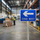 Premium One Way Sign for Pedestrians - Durable Composite with Reflective R2 Grade Material for Post Mounting Safety
