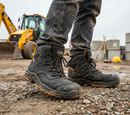 Premium Heavy Duty Backhoe Boot with Water Resistant Leather, Composite Toecap, and Anti-Slip Sole for Enhanced Protection