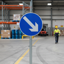 Premium Keep Right Road Sign - Durable Composite Material, Grade R2 Reflectivity for Traffic Guidance at Junctions