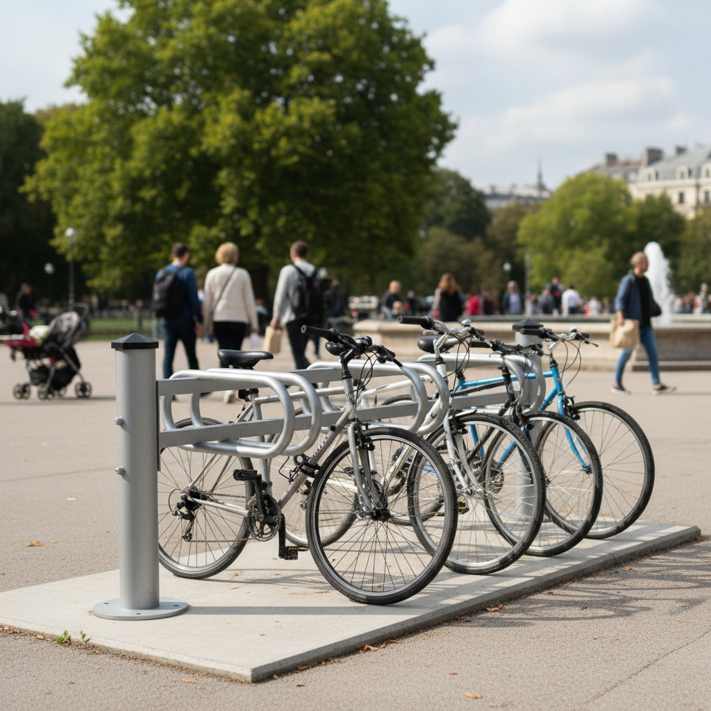 Premium Single Direction Bicycle Rack - Heavy Duty Galvanised Steel wi