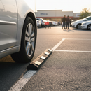 Premium 1800mm Rubber Parking Wheel Stop with Reflective Tape and Heavy Duty Fixings for EV Charging Bays
