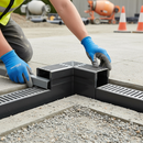 Premium PVC Threshold Drain Corner Connector with Stainless Steel Grating for High Chlorine Areas