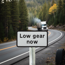 Premium Low Gear Supplementary Plate for Steep Hill Signage - Adjustable X-Height, Durable Construction