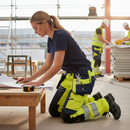 Premium Hi-Vis Women's Trousers with 4-Way Stretch, Holster Pockets, and Segmented Reflectors for Enhanced Visibility and Comfort