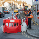 Premium Water Filled Barrier Separator with Reflective Panels, Heavy Duty HDPE Construction for Traffic and Pedestrian Safety