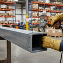Premium Flat End Cap for Open Box Beam Barrier - Galvanised Steel Construction with Secure Fixings