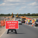 Premium Temporary Road Layout Ahead Sign 1050x750mm with Reflective Face and Easy Deployment Features