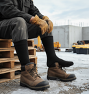 Premium Thermal Terry Socks - 80% Cotton, 20% Polyester, Black Color, Extra Warmth and Comfort