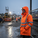 Premium High-Visibility Storm Coat with Mesh Lining, Waterproof Pocket, and Adjustable Cuffs for Summer Use