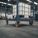 200mm Heavy Duty Braked Swivel Plate Castor Red Polyurethane