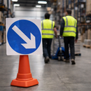 Keep Right Reflective Cone Sign – 750mm x 750mm – Polypropylene – Road Safety