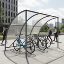 Premium Heavy Duty Bike Shelter with Curved Roof Design and Built-in Racks for Enhanced Security