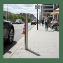 Premium Stainless Steel Bollard with Semi-Domed Top - 900mm Height for Enhanced Security and Aesthetic Appeal