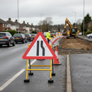 Professional Quick Fit Road Narrows Right Sign Face 750mm for Lane Restrictions - High-Quality Professional Grade for Industrial and Commercial App...