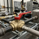1 1/2in BSP Female 3-Way L Valve, Brass, 20 Bar