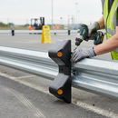 Premium Rigid Plastic Barrier End Cap with Reflective Dots for Enhanced Safety in High Traffic Areas