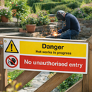 Danger Hot Works Sign – 1mm Rigid Plastic – Indoor/Outdoor Use