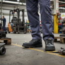 Premium Heavy Duty Safety Shoe with Water-Repellent Leather Upper, Breathable Liner, and Stainless Steel Sole Plate for Industrial Work